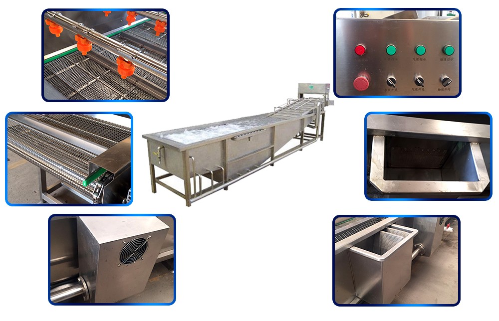 WORKING PRINCIPLE OF INDUSTRIAL FRUIT AND VEGETABLE WASHING PROCESS LINE